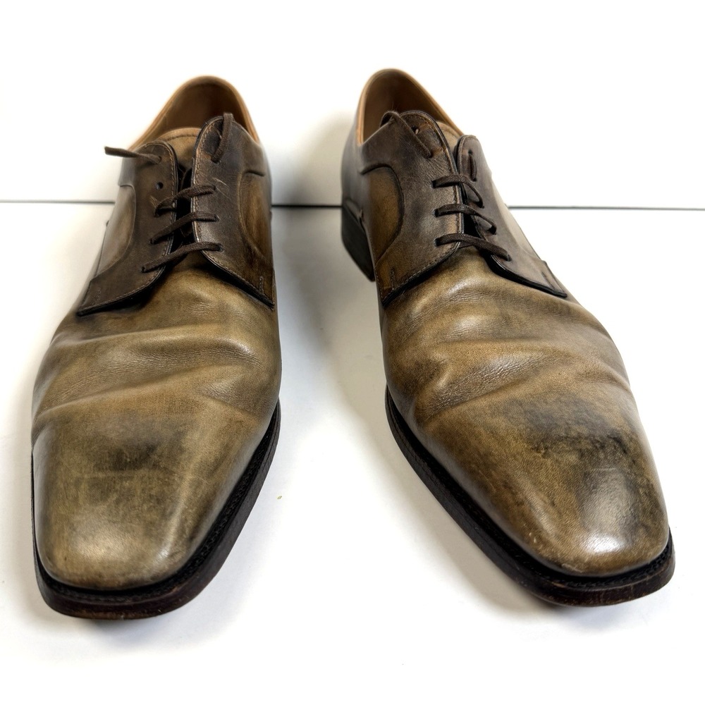 Silvano Sassetti Bergdorf Goodman Mens 13‎ Brown Leather Derby Shoes Italy